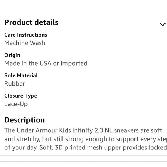 Under Armour Infinity 2.0 NL Big Kids' 7Y - Picture 8 of 8